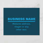 Bold Modern Bedrijfsnaam Sjabloon | Blauw Briefkaart (Voorkant)