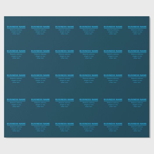 Bold Modern Bedrijfsnaam Sjabloon | Blauw Cadeaupapier (Vlak)
