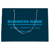 Bold Modern Bedrijfsnaam Sjabloon | Blauw Groot Cadeauzakje (Voorkant)