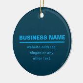 Bold Modern Bedrijfsnaam Sjabloon | Blauw Keramisch Ornament (Links)