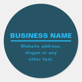 Bold Modern Bedrijfsnaam Sjabloon | Blauw Ronde Sticker