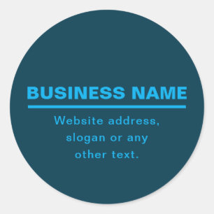 Bold Modern Bedrijfsnaam Sjabloon   Blauw Ronde Sticker