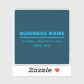 Bold Modern Bedrijfsnaam Sjabloon | Blauw Sticker (Vel)
