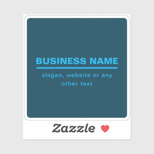 Bold Modern Bedrijfsnaam Sjabloon | Blauw Sticker (Vel)