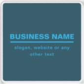 Bold Modern Bedrijfsnaam Sjabloon | Blauw Sticker (Voorkant)