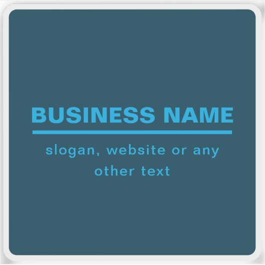 Bold Modern Bedrijfsnaam Sjabloon | Blauw Sticker (Voorkant)