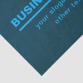 Bold Modern Bedrijfsnaam Sjabloon | Blauw Tissuepapier (Detail)