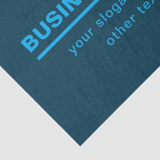 Bold Modern Bedrijfsnaam Sjabloon | Blauw Tissuepapier (Detail)