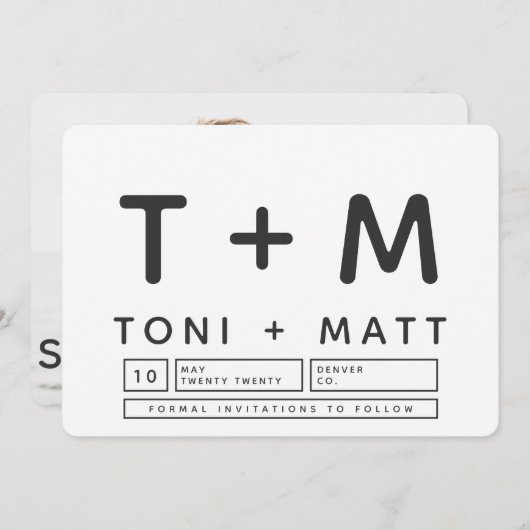 BOLD MODERN BEWAREN DE DATUM SAVE THE DATE (Voorkant / Achterkant)