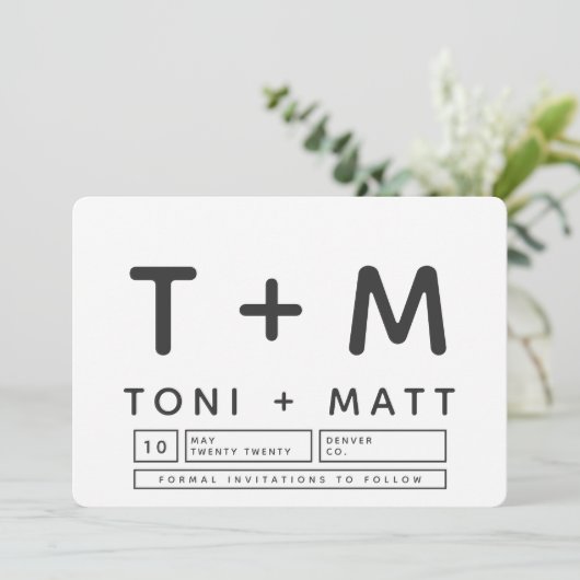 BOLD MODERN BEWAREN DE DATUM SAVE THE DATE (Staand voorkant)