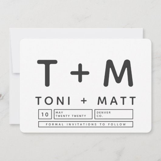 BOLD MODERN BEWAREN DE DATUM SAVE THE DATE (Voorkant)