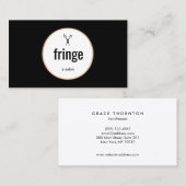 Bold Modern Black en White Hair Stylist Salon Visitekaartje (Voorkant / Achterkant)