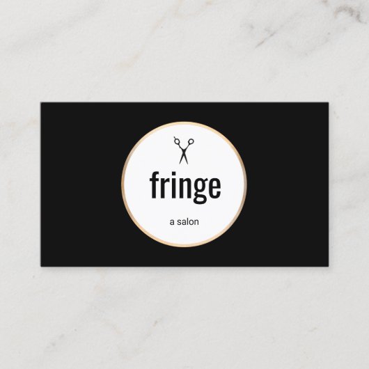 Bold Modern Black en White Hair Stylist Salon Visitekaartje (Voorkant)