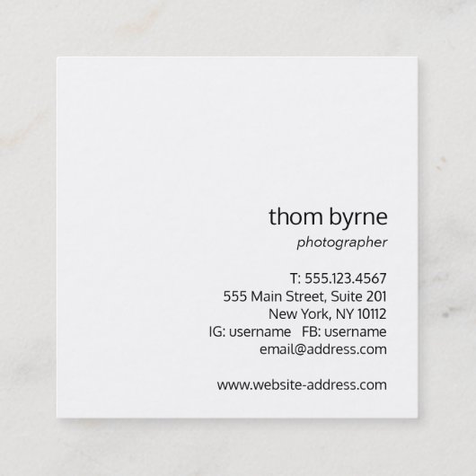 Bold Modern Black Professional 2 Letter-Monogram Vierkante Visitekaartje (Achterkant)