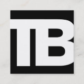 Bold Modern Black Professional 2 Letter-Monogram Vierkante Visitekaartje (Voorkant)