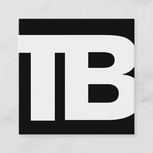 Bold Modern Black Professional 2 Letter-Monogram Vierkante Visitekaartje (Voorkant)