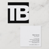 Bold Modern Black Professional 2 Letter-Monogram Vierkante Visitekaartje (Voorkant / Achterkant)