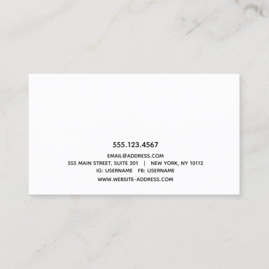 Bold Modern Black Typography Visitekaartje (Achterkant)