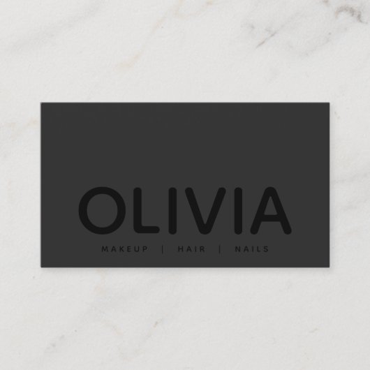 Bold Modern Black Typography Visitekaartje (Voorkant)