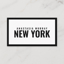 Bold Modern Black White Minimalist Luxury Boutique Visitekaartje