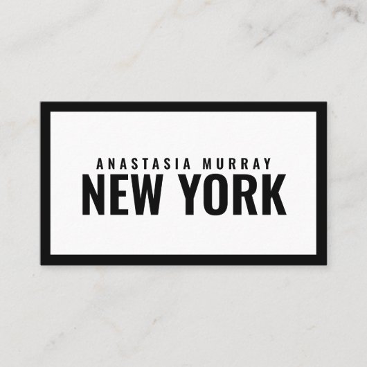 Bold Modern Black White Minimalist Luxury Boutique Visitekaartje (Voorkant)