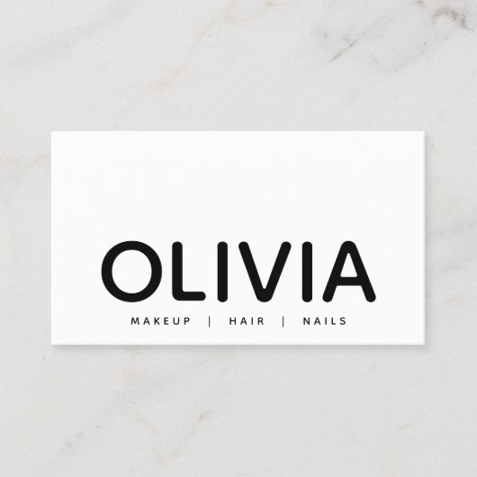 Bold Modern Black White Typografie Visitekaartje (Voorkant)