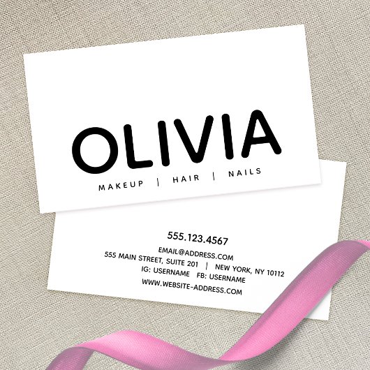 Bold Modern Black White Typografie Visitekaartje