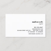 Bold Modern Black White Typografie Visitekaartje (Achterkant)