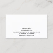 Bold Modern Black White Typography Visitekaartje (Achterkant)