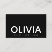 Bold Modern Black White Typography Visitekaartje (Voorkant)