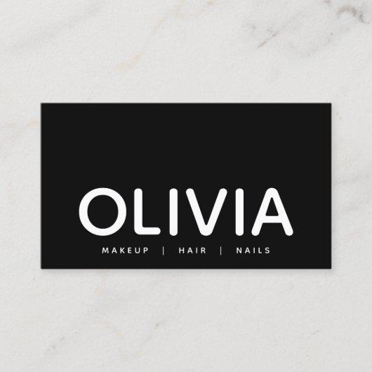 Bold Modern Black White Typography Visitekaartje (Voorkant)