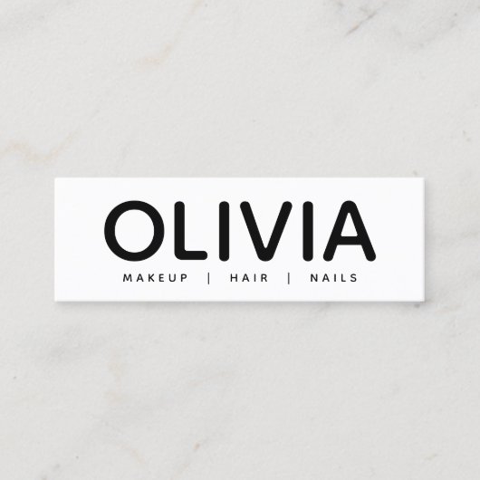 Bold Modern Black White Typography Visitekaartje (Voorkant)