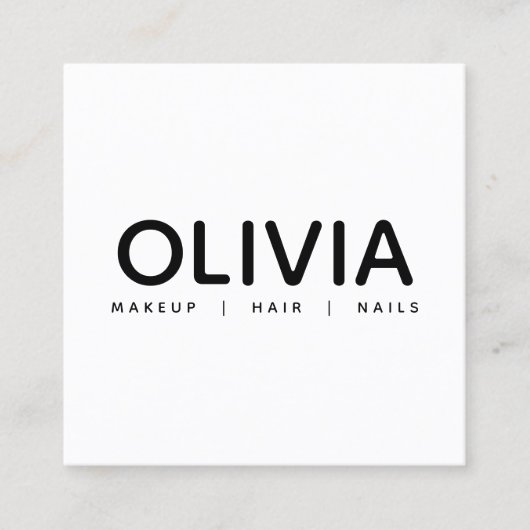 Bold Modern Black White Typography Visitekaartje (Voorkant)