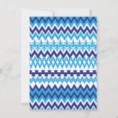 Bold Modern Blue Chevron Bridal Shower Invitations Kaart (Achterkant)