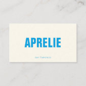 Bold Modern Blue White Creative Minimalist Visitekaartje (Voorkant)