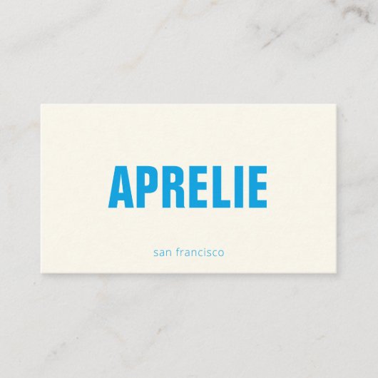 Bold Modern Blue White Creative Minimalist Visitekaartje (Voorkant)