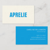 Bold Modern Blue White Creative Professional Visitekaartje (Voorkant / Achterkant)
