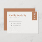 Bold Modern Burnt Sinaasappel Rust Tan Wedding RSV Informatiekaartje (Voorkant / Achterkant)