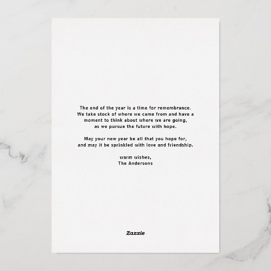 Bold Modern Calligrafie Foto voor kerst Folie Feestdagenkaart (Achterkant)