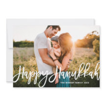 Bold Modern Calligrafie Happy Hanukkah Foto