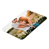 Bold Modern Calligrafie Happy Hanukkah Foto Magneet (Linkerzijde)