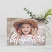 Bold Modern Calligrafie Happy Paasen Feestdagenkaart (Staand voorkant)