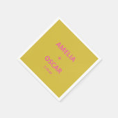 Bold Modern Chartreuse Pink Yellow Wedding Custom Servet (Hoek)