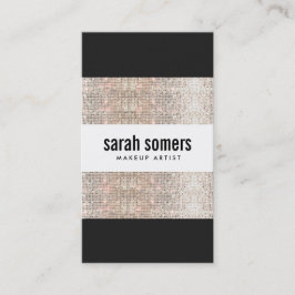 Bold Modern Faux Silver Sequin Beauty Salon Visitekaartje