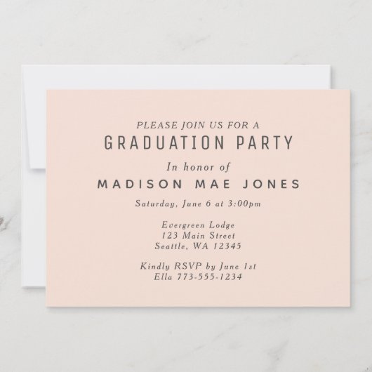 Bold Modern Foto Graduation Party - Uitnodiging (Achterkant)