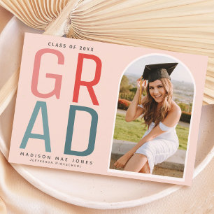 Bold Modern Foto Graduation Party - Uitnodiging