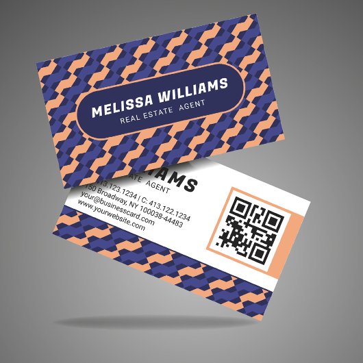Bold Modern Geometric Interlocking Pattern Visitekaartje