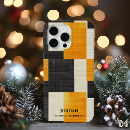 Bold Modern Geometric - Zwarte en Oranje stijl iPhone 15 Pro Max Hoesje