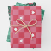 Bold Modern Geruite Kerstmis Inpakpapier Vel (In situ)