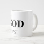 Bold Modern God First Faith Saying Slogan Grote Koffiekop (Voorkant rechts)